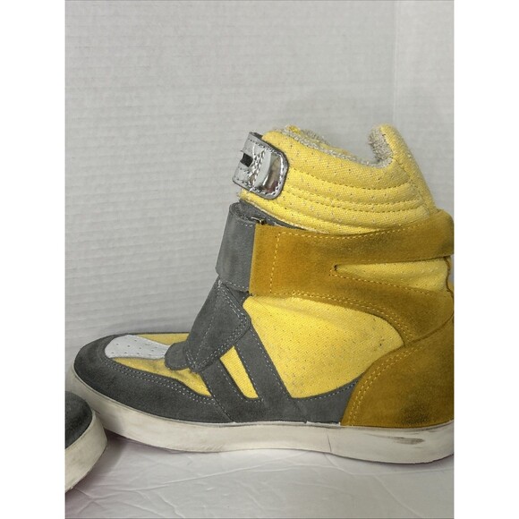 Ishikawa Ankle Boots Shoes Leather Yellow & Grey Strap Closure Star Italy Sz 38 - Picture 6 of 15